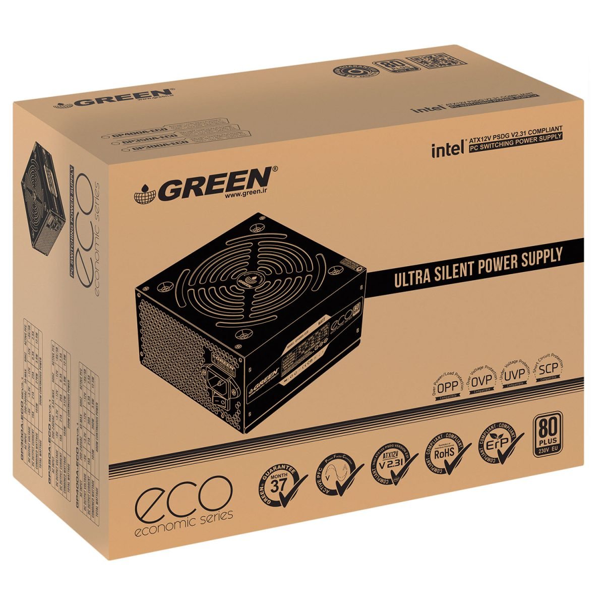 منبع تغذیه کیس مدل GP350A-ECO Rev3.1